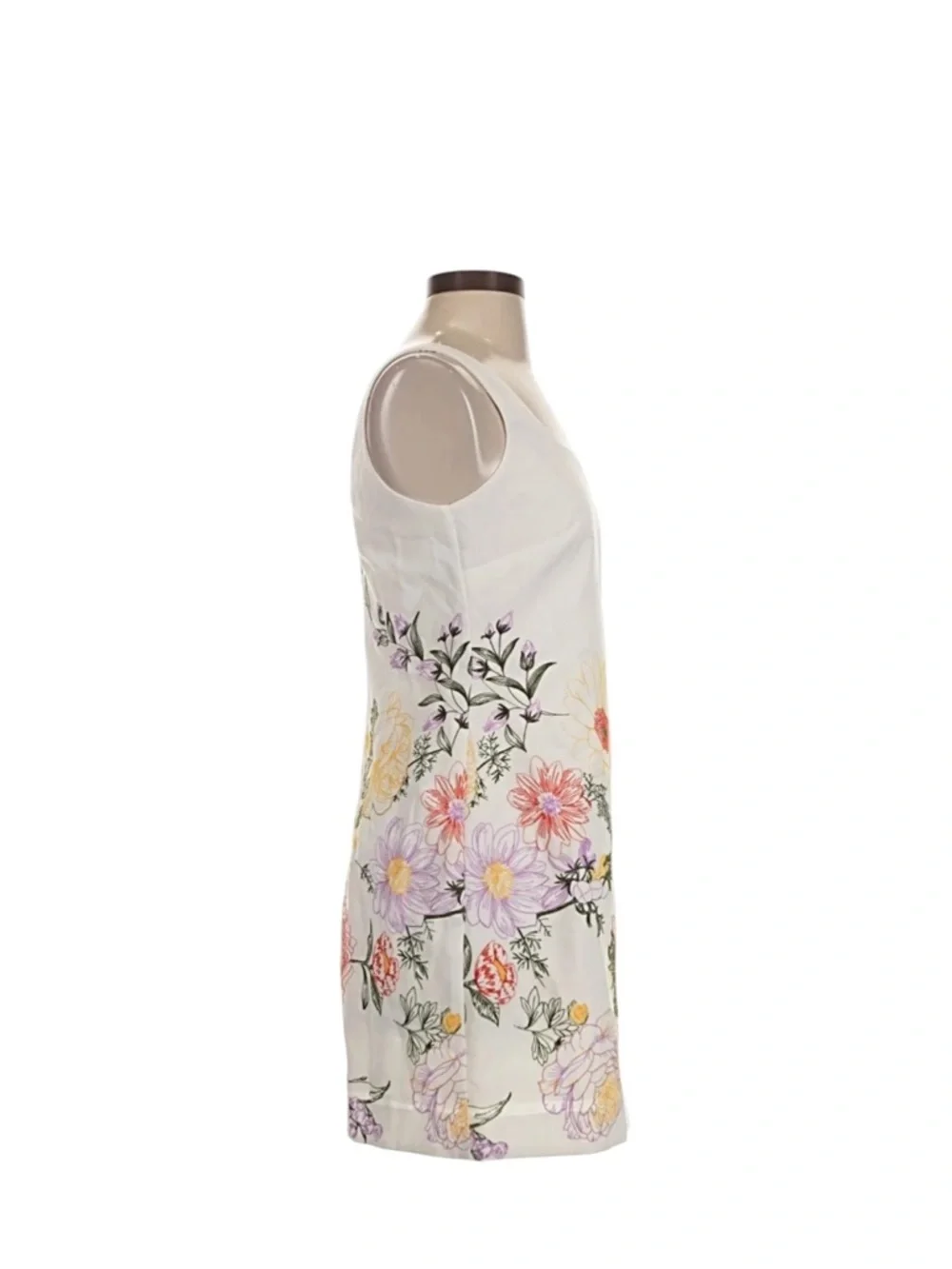 Tahari ASL NWT Floral Embroidered Square Neck Shift Mini Dress Ivory Cream 14 - Picture 3 of 14
